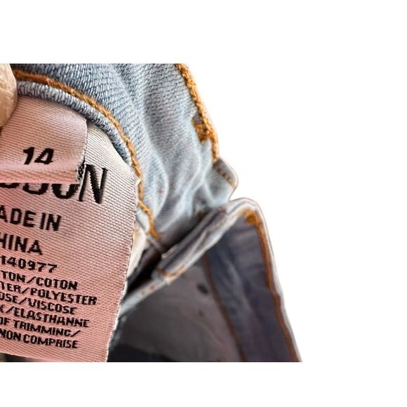 Hudson Kids Light Wash Denim Shorts Ava Stretch Frayed Hem Summer Casual Size 14 - Picture 5 of 5